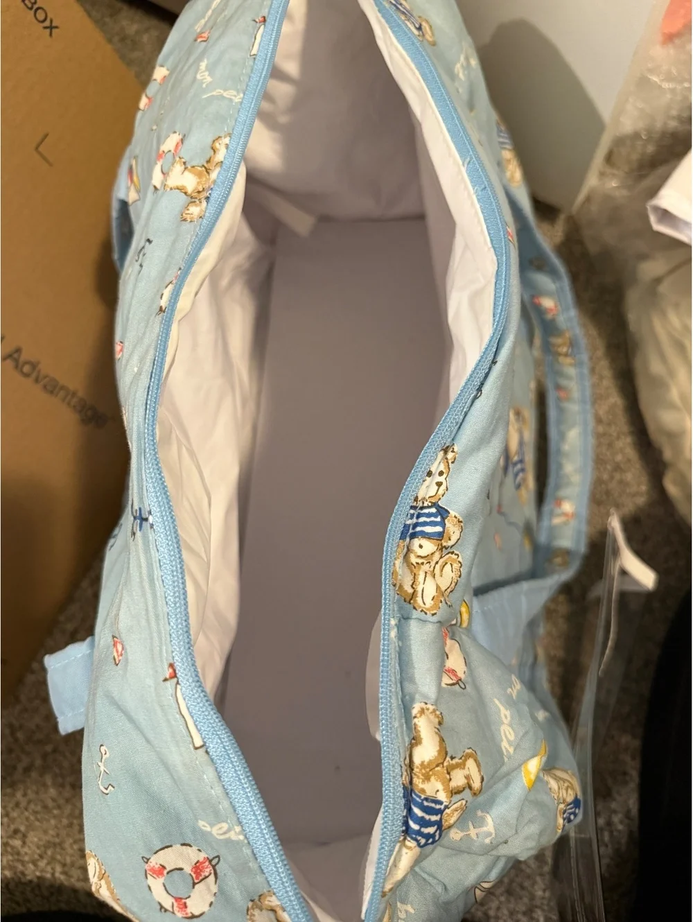 Vintage Lullaby Club Baby Diaper Bag with Changing Pads and Clear Pouch